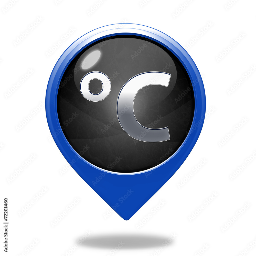Celsius pointer icon on white background Celsius pointer icon on white background