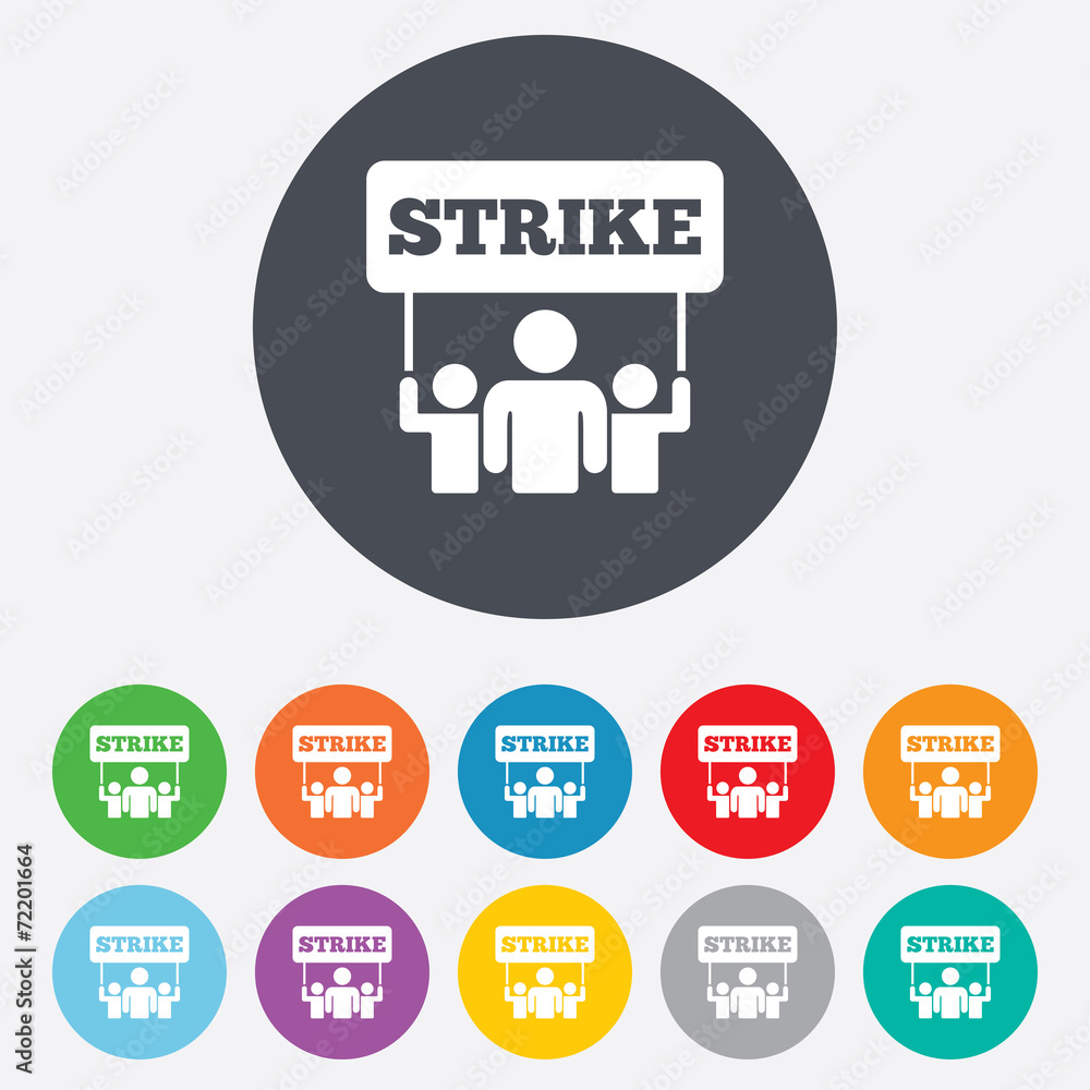 Strike sign icon. Group of people symbol. Strike sign icon. Group of people symbol.