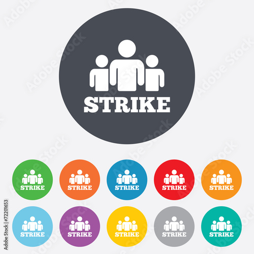 Strike sign icon. Group of people symbol.