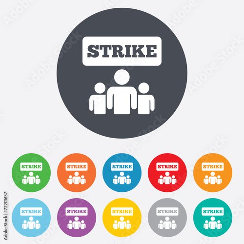 Strike sign icon. Group of people symbol.