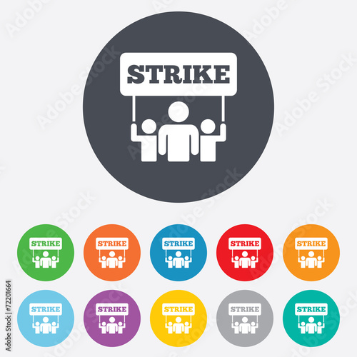 Strike sign icon. Group of people symbol.