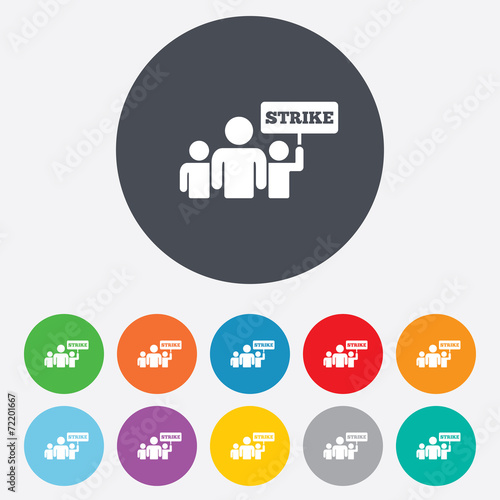 Strike sign icon. Group of people symbol.