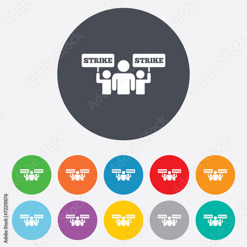 Strike sign icon. Group of people symbol.