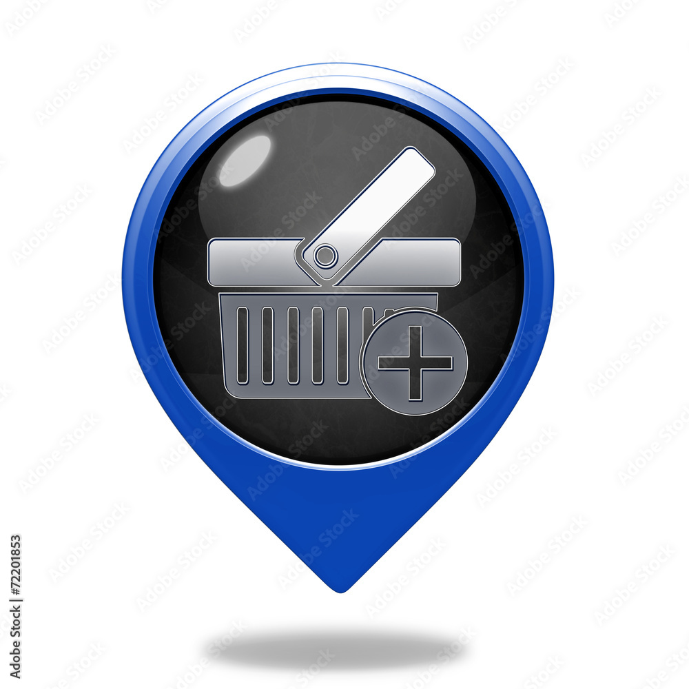 Add to basked pointer icon on white background Add to basked pointer icon on white background