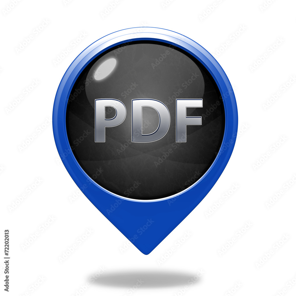 Pdf pointer icon on white background Pdf pointer icon on white background
