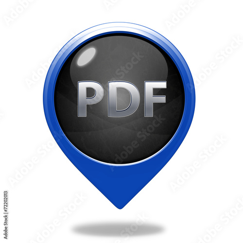 Pdf pointer icon on white background