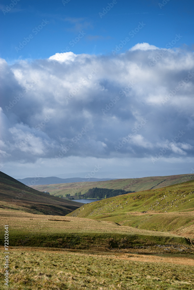 Beautiful landscape of Brecon Beacons National Park with moody s