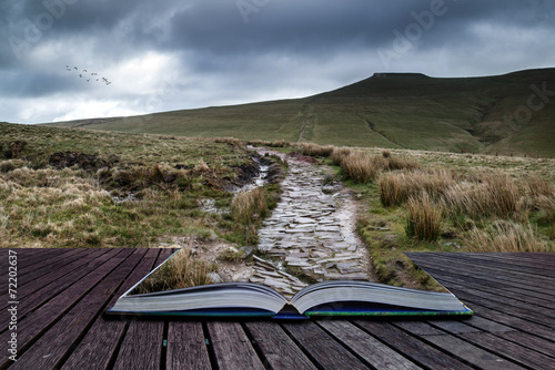 Beautiful landscape of Brecon Beacons National Park with moody s photo