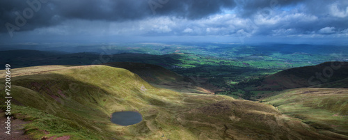 Beautiful landscape of Brecon Beacons National Park with moody s