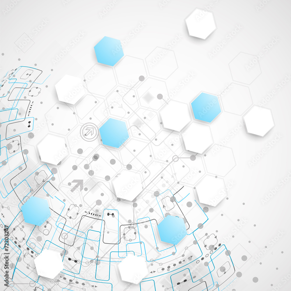 Abstract technological background with various technological ele Abstract technological background with various technological ele