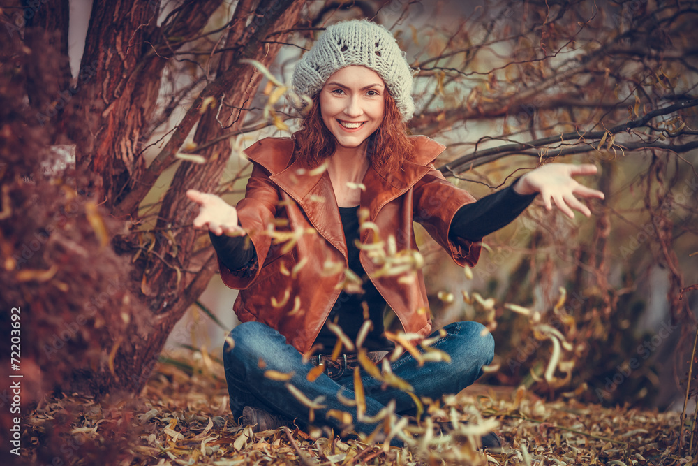 girl in autumn park girl in autumn park