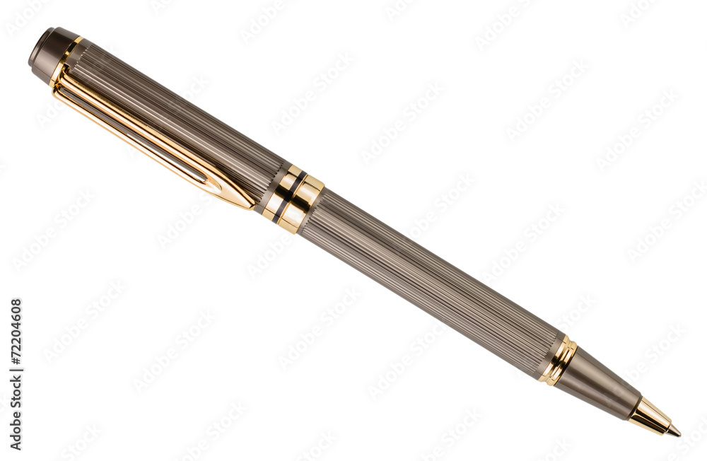 gold shining pen isolated on white background gold shining pen isolated on white background