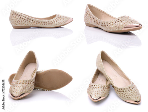 Urban comfortable flat shoes for women on a white background