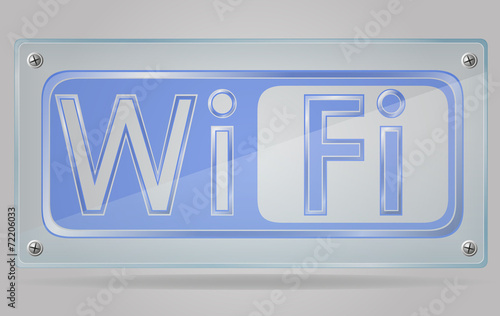 transparent sign wi fi on the plate vector illustration