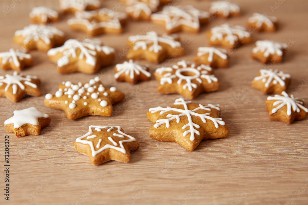 Homemade christmas cookies on wooden table Homemade christmas cookies on wooden table