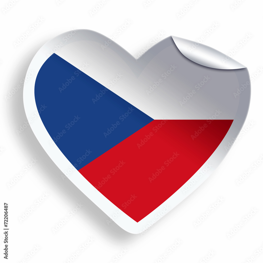 Fototapeta premium Heart sticker with flag of Czech Republic isolated
