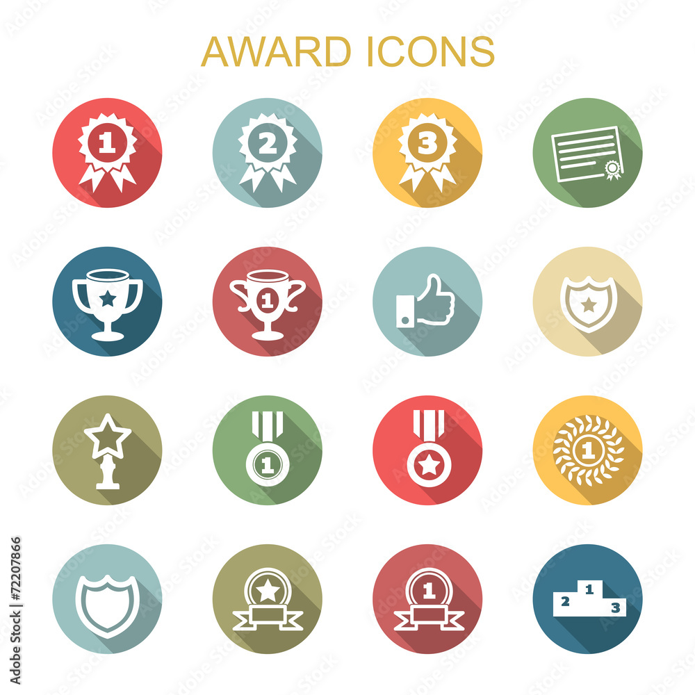 award long shadow icons award long shadow icons