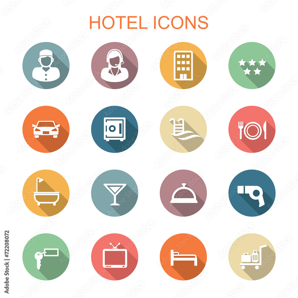 hotel long shadow icons hotel long shadow icons
