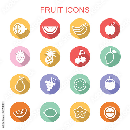 fruit long shadow icons