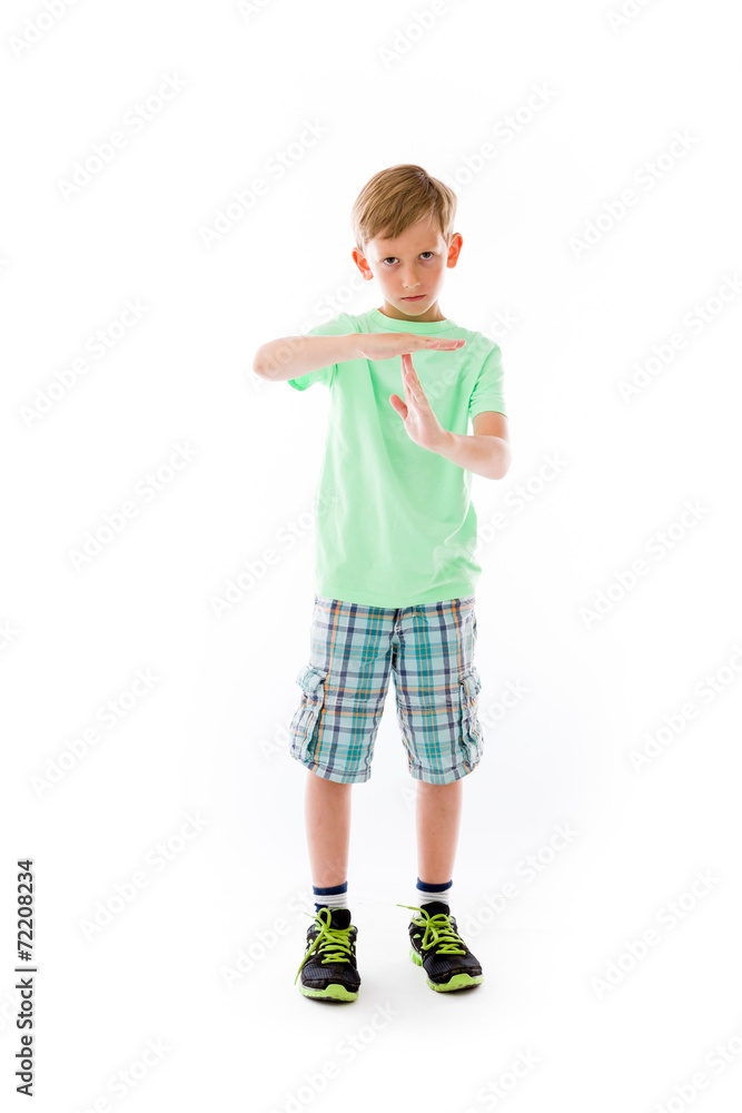 model isolated on plain background hand gesture break sign model isolated on plain background hand gesture break sign