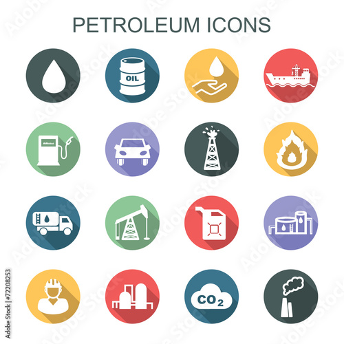 petroleum long shadow icons