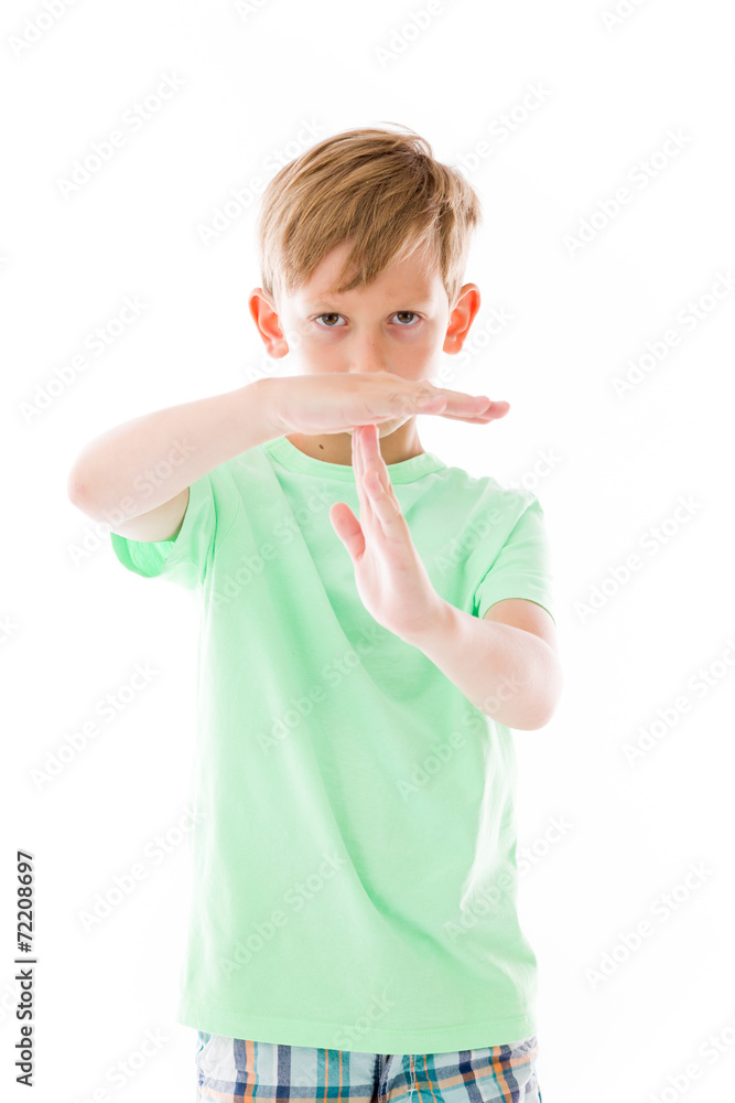 model isolated on plain background hand gesture break sign model isolated on plain background hand gesture break sign