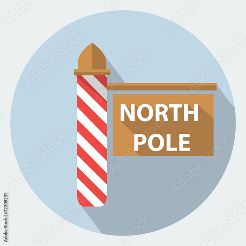 Vector north pole sign icon