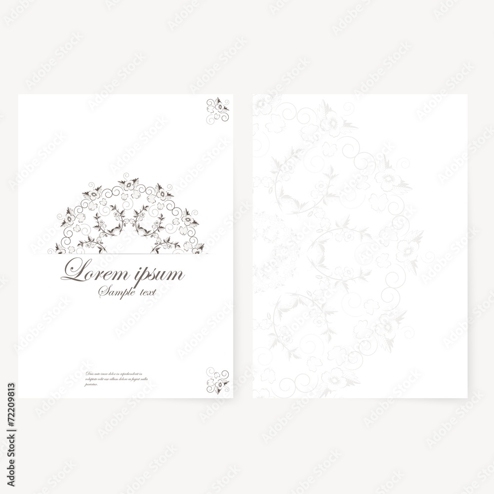 Vector template for folder, business card and invitation Vector template for folder, business card and invitation