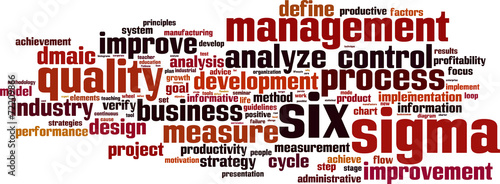 Six sigma word cloud concept. Vector illustration