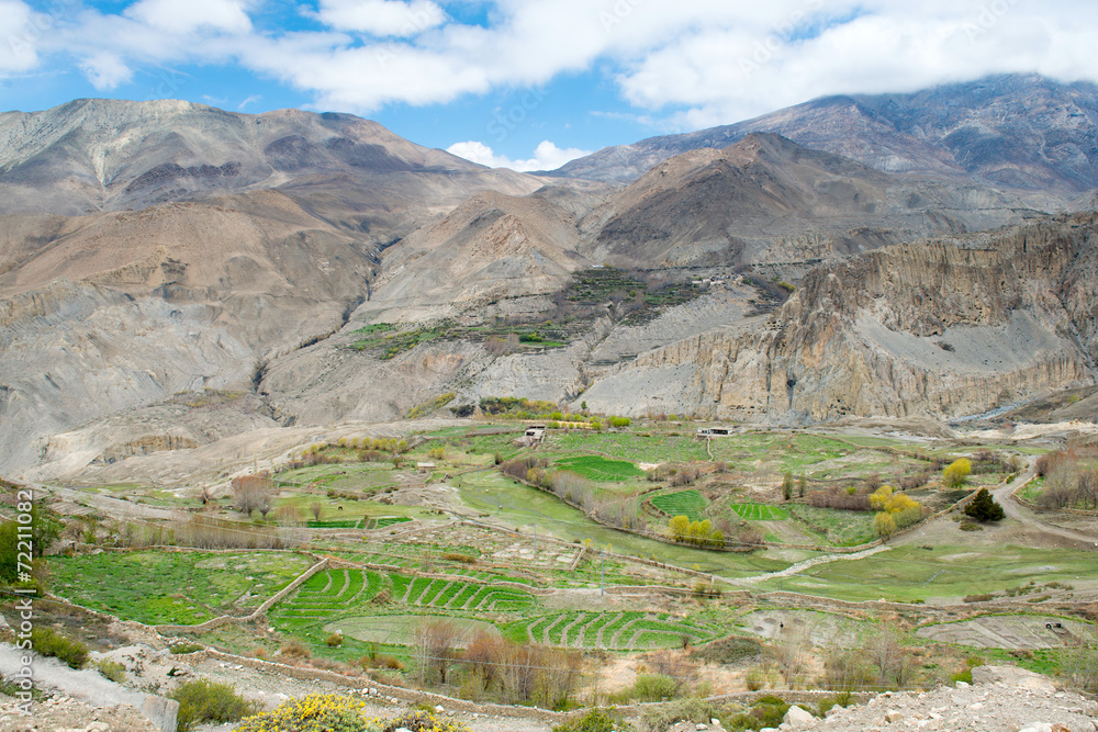 Annapurna Circuit - popular turists trek in Himalayas , Nepal Annapurna Circuit - popular turists trek in Himalayas , Nepal