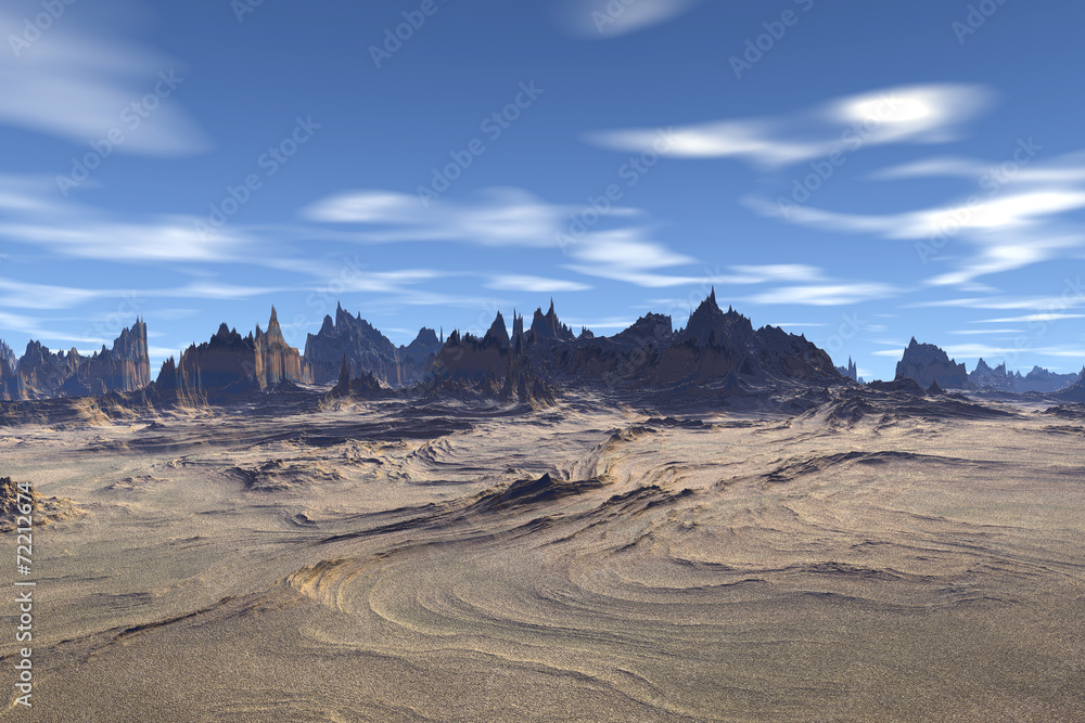 Naklejka premium 3d rendered fantasy alien planet