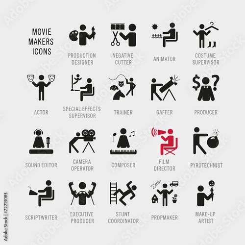 "Moviemakers". Set of icons.