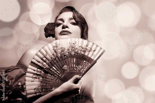 Gypsy Girl. Beauty Fashion Andalusian Woman. Flamenco Festival