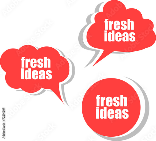 fresh ideas. Set of stickers, labels, tags. Business banners