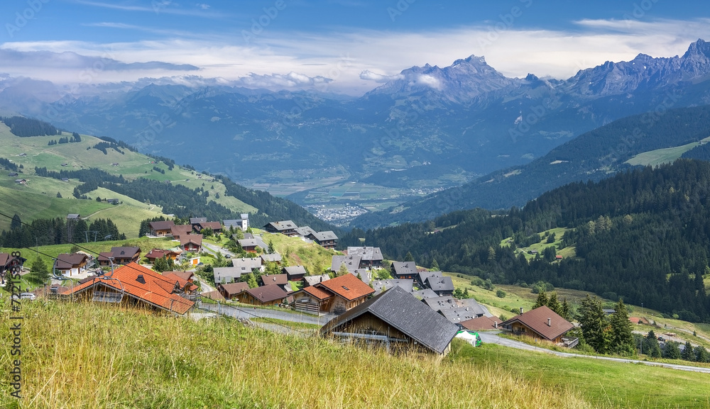 picturesque village in the Swiss Alps
