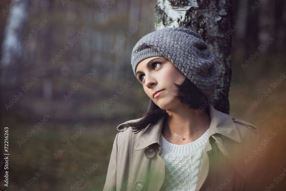 Beautiful woman with sad expression Beautiful woman with sad expression