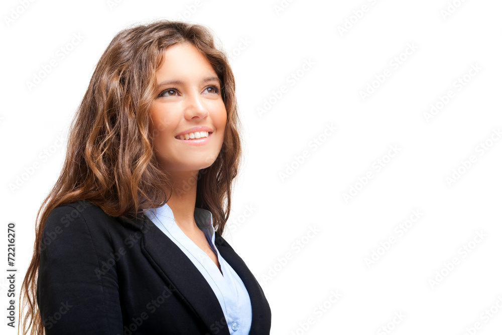 Smiling business woman isolated on white Smiling business woman isolated on white