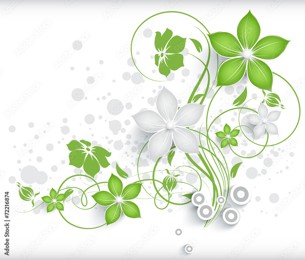 Abstract floral background with 3D effect Abstract floral background with 3D effect