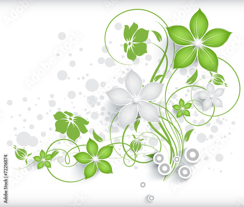 Abstract floral background with 3D effect
