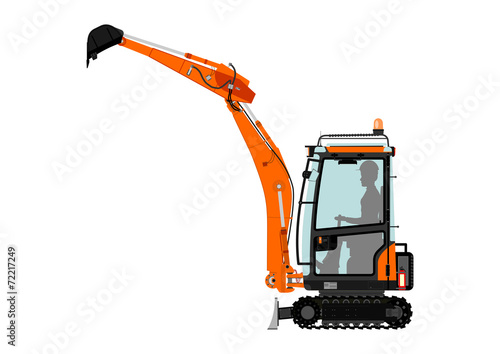 Compact excavator.