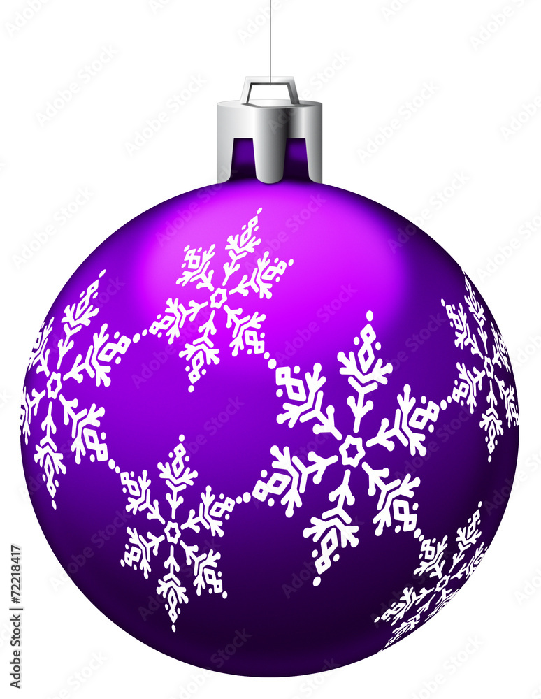 Boule de Noël violette avec motifs Illustration Stock | Adobe Stock
