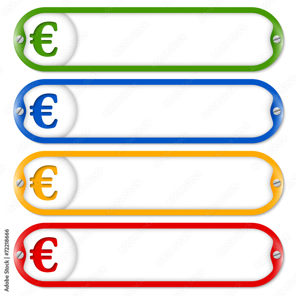 four frames for entering text with screws and euro four frames for entering text with screws and euro