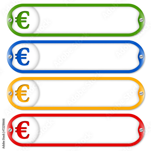 four frames for entering text with screws and euro