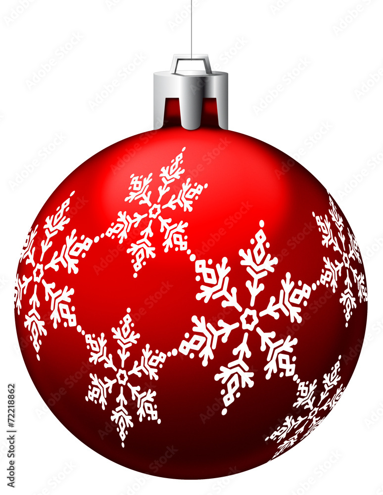 Boule de Noël rouge avec motifs Boule de Noël rouge avec motifs