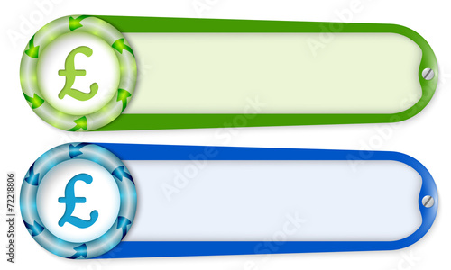set of two buttons with arrows and pound sterling symbol