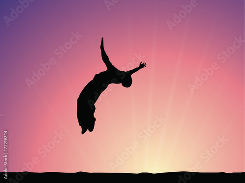 Backflip in sunset