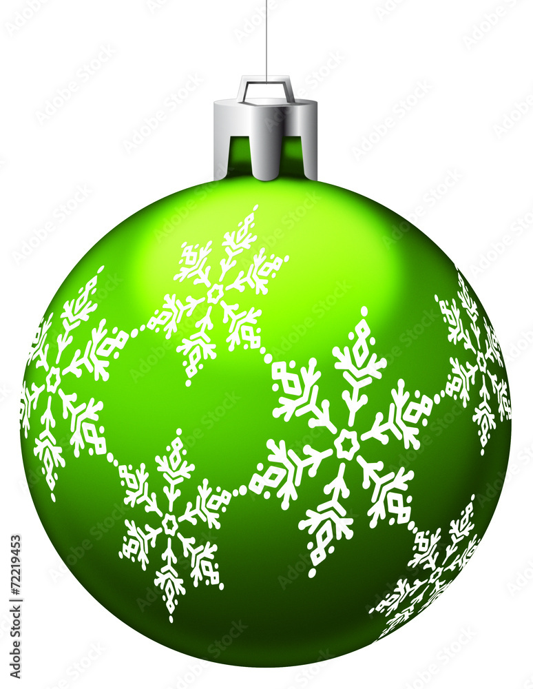 Boule de Noël verte avec motifs Stock Illustration | Adobe Stock