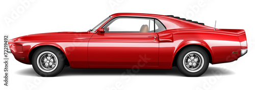 Cuadro en lienzo Red classic muscle car