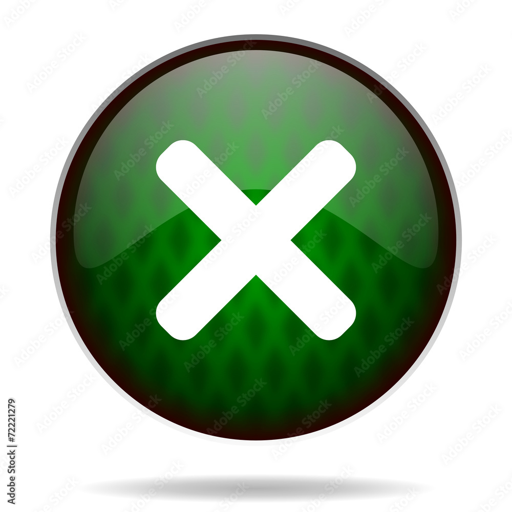 Obraz premium cancel green internet icon