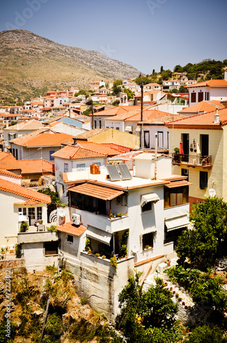 Vathi hill houses. Samos, Greece